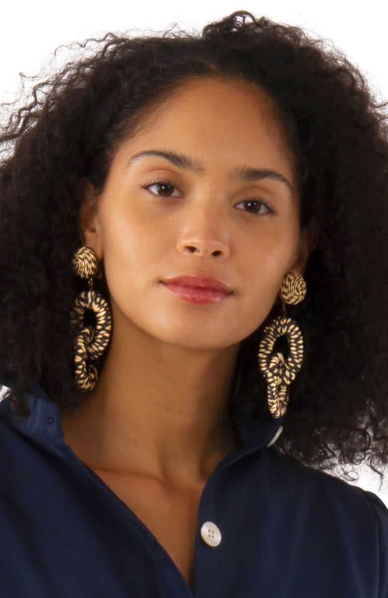 Ring Toss Earrings Black Natural