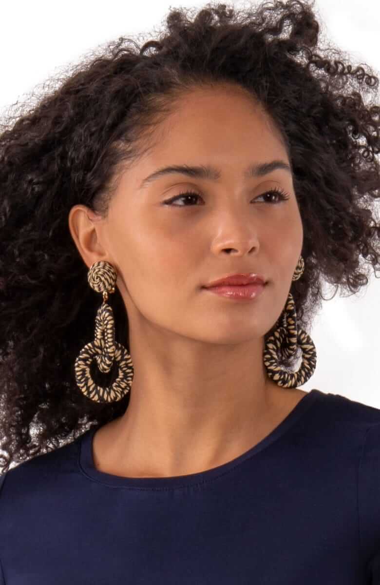 Ring Toss Earrings Black Natural