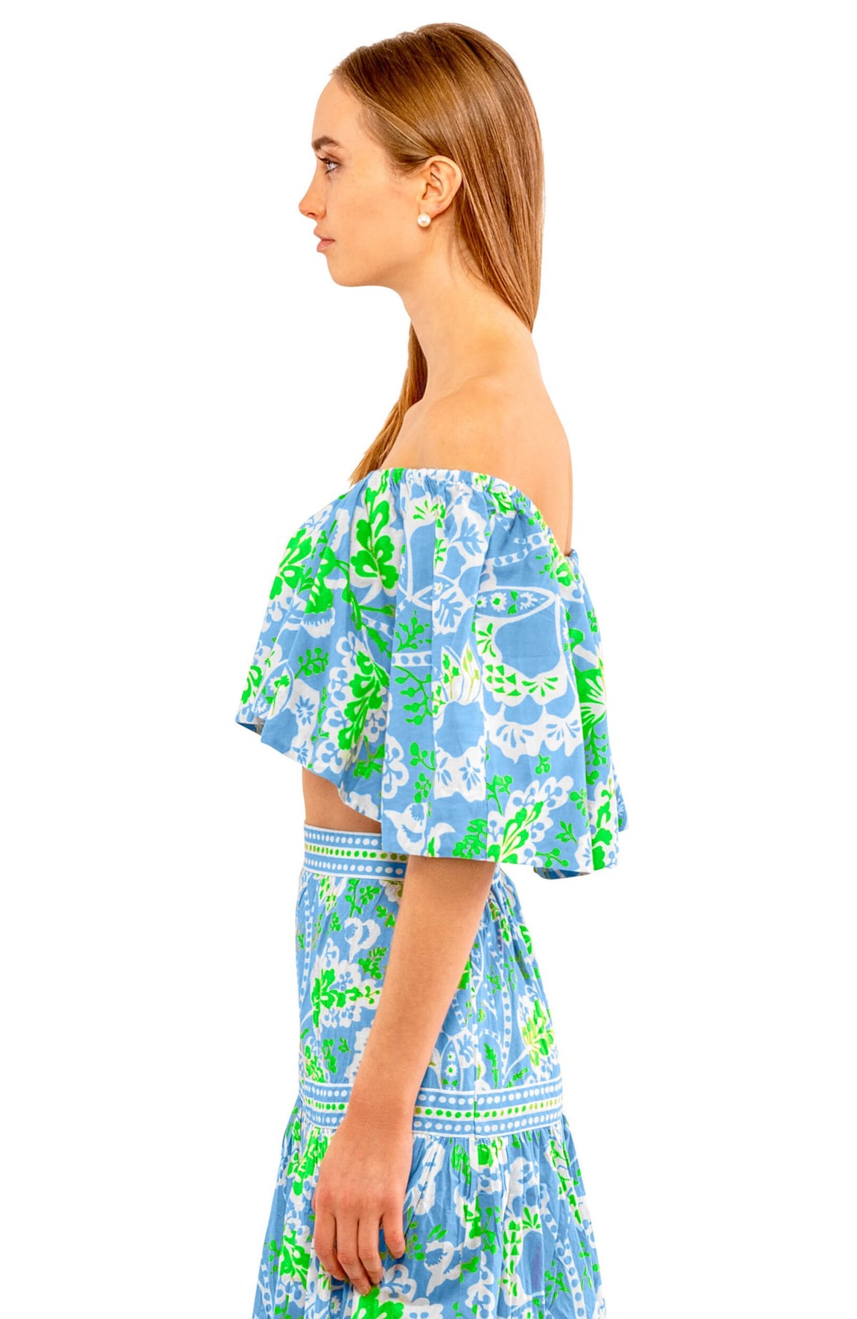 Ruffle Dreaming Top - Flora - Final Sale Periwink Kelly