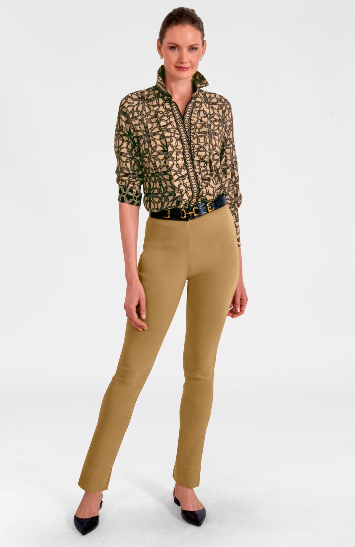 Ruffle Rumble Blouse - Ring Toss Champagne