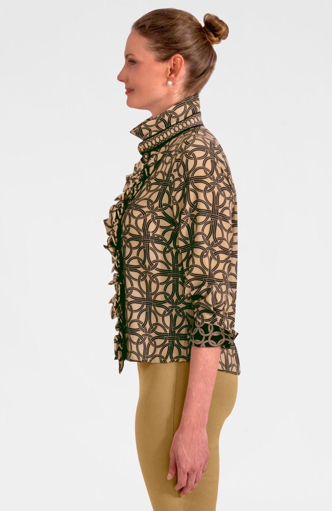 Ruffle Rumble Blouse - Ring Toss Champagne