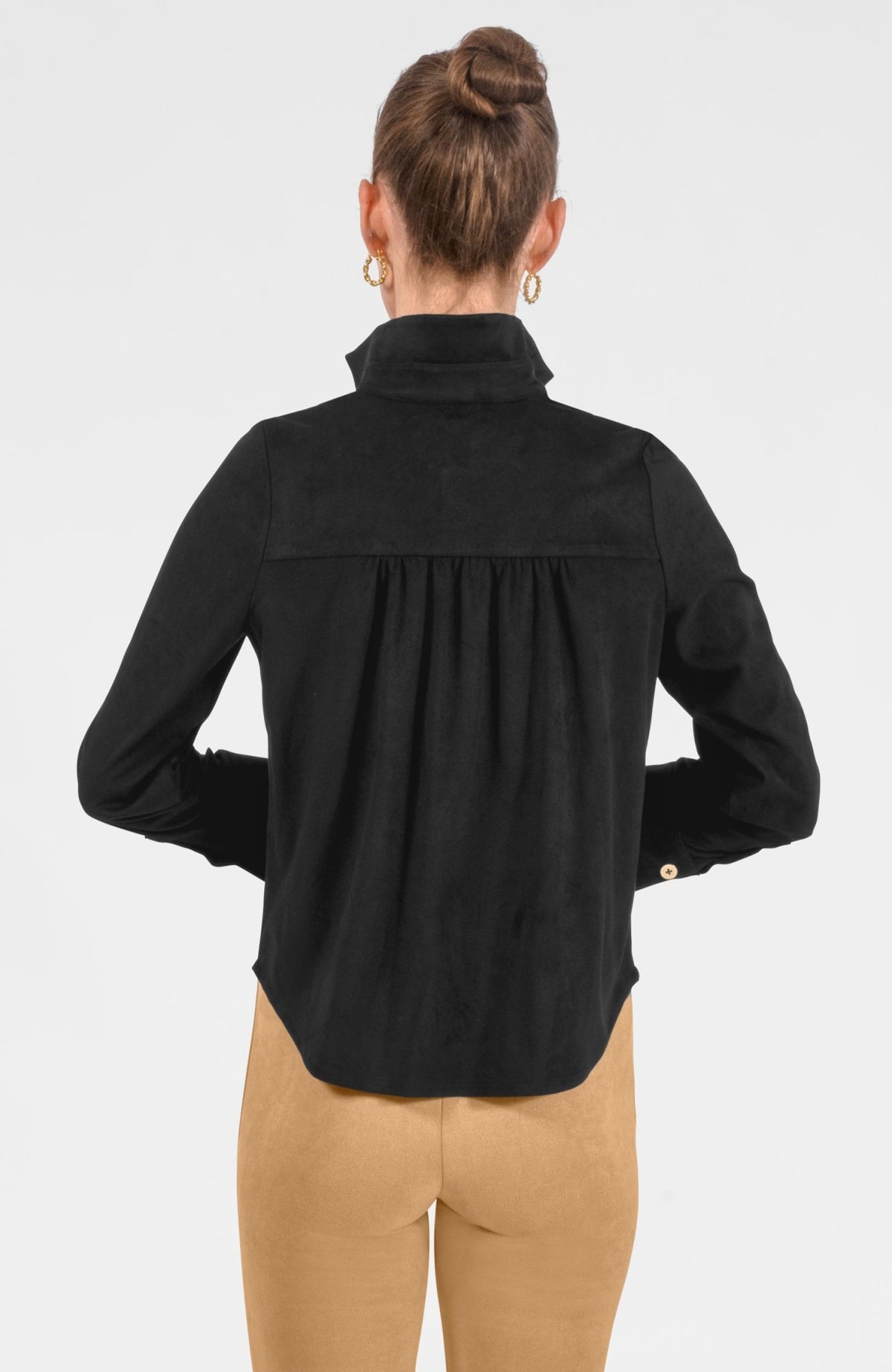 Ruffle Rumble Blouse - Ultra Suede Black