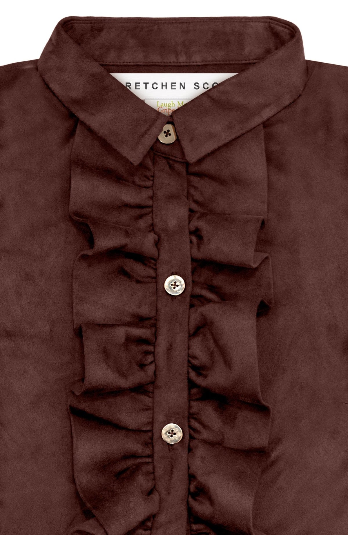 Ruffle Rumble Blouse - Ultra Suede Brown