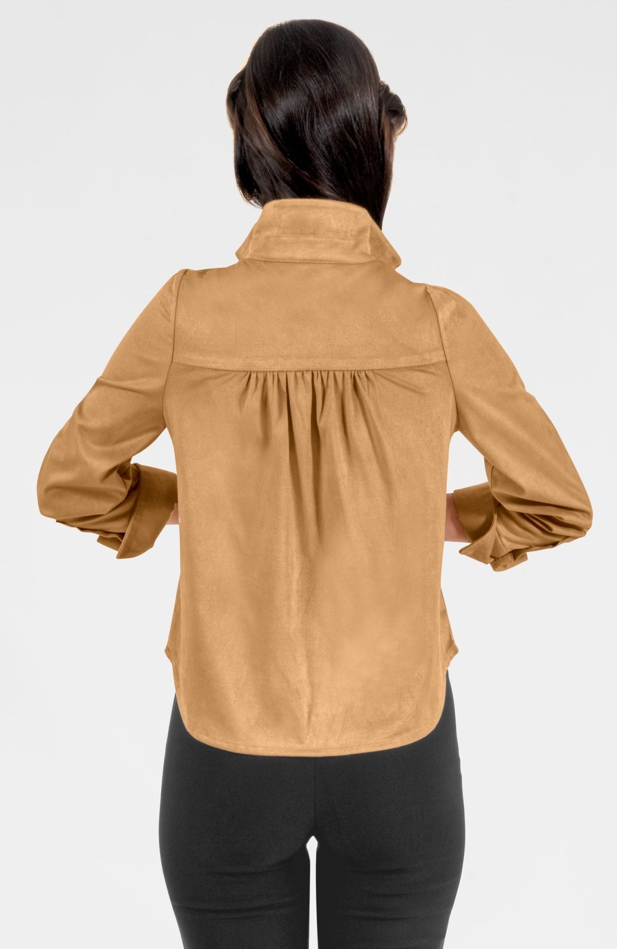 Ruffle Rumble Blouse - Ultra Suede Khaki
