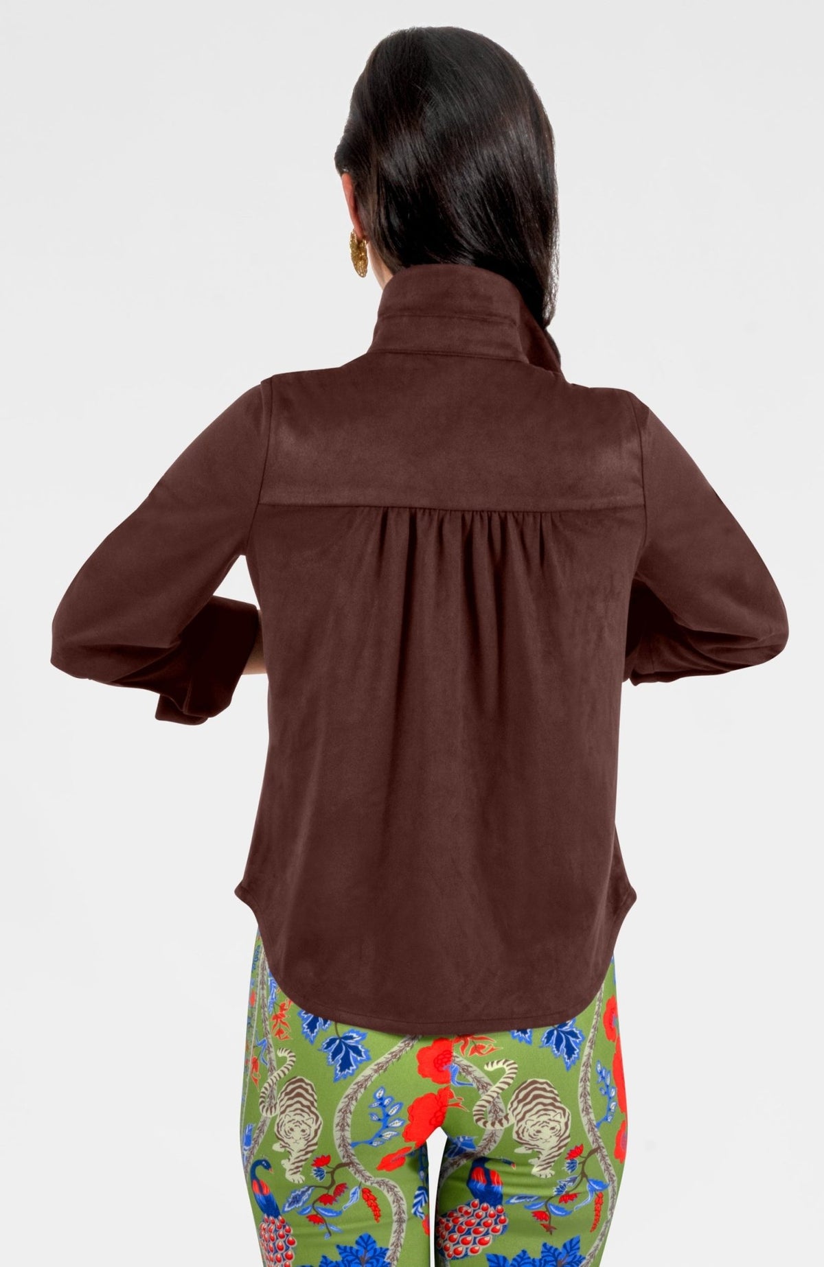 Ruffle Rumble Blouse - Ultra Suede Brown