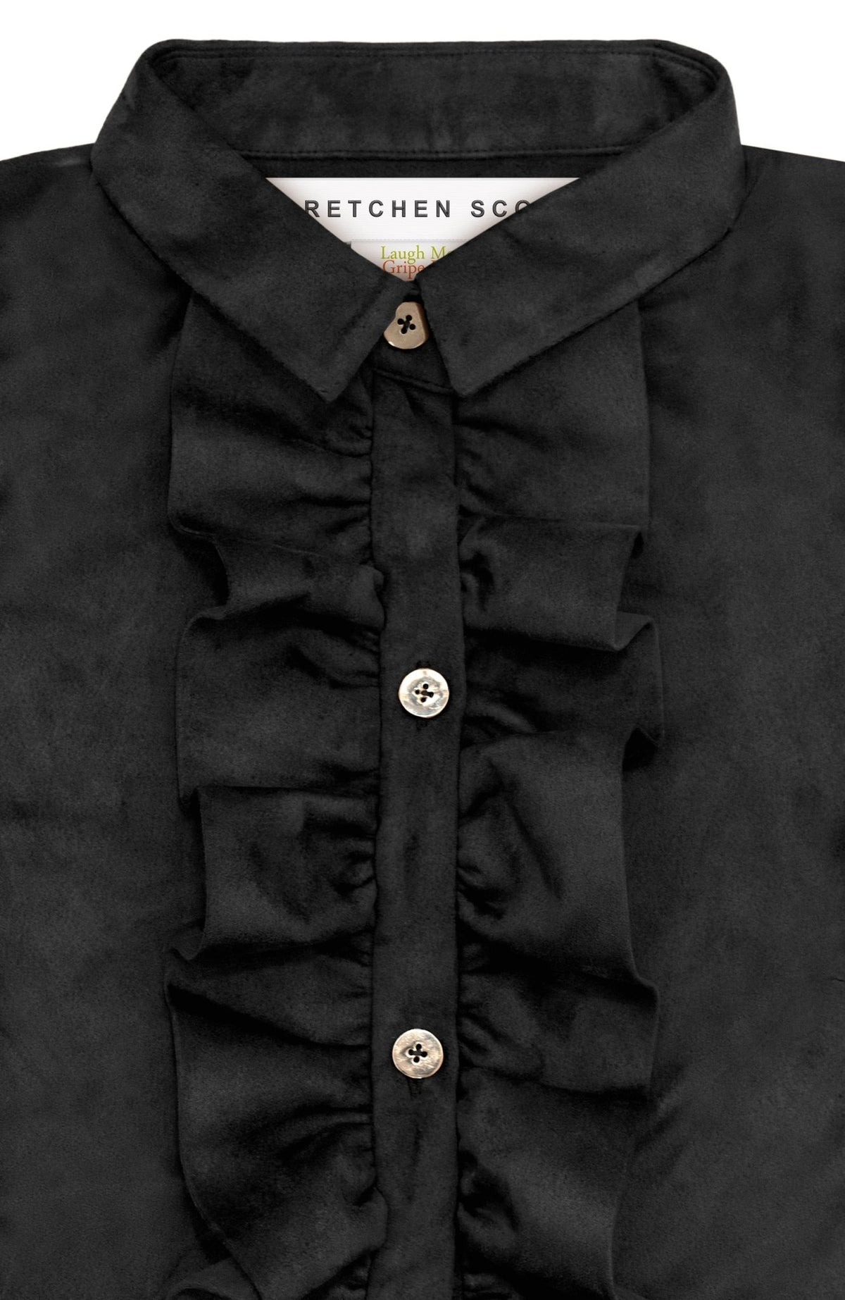 Ruffle Rumble Blouse - Ultra Suede Black