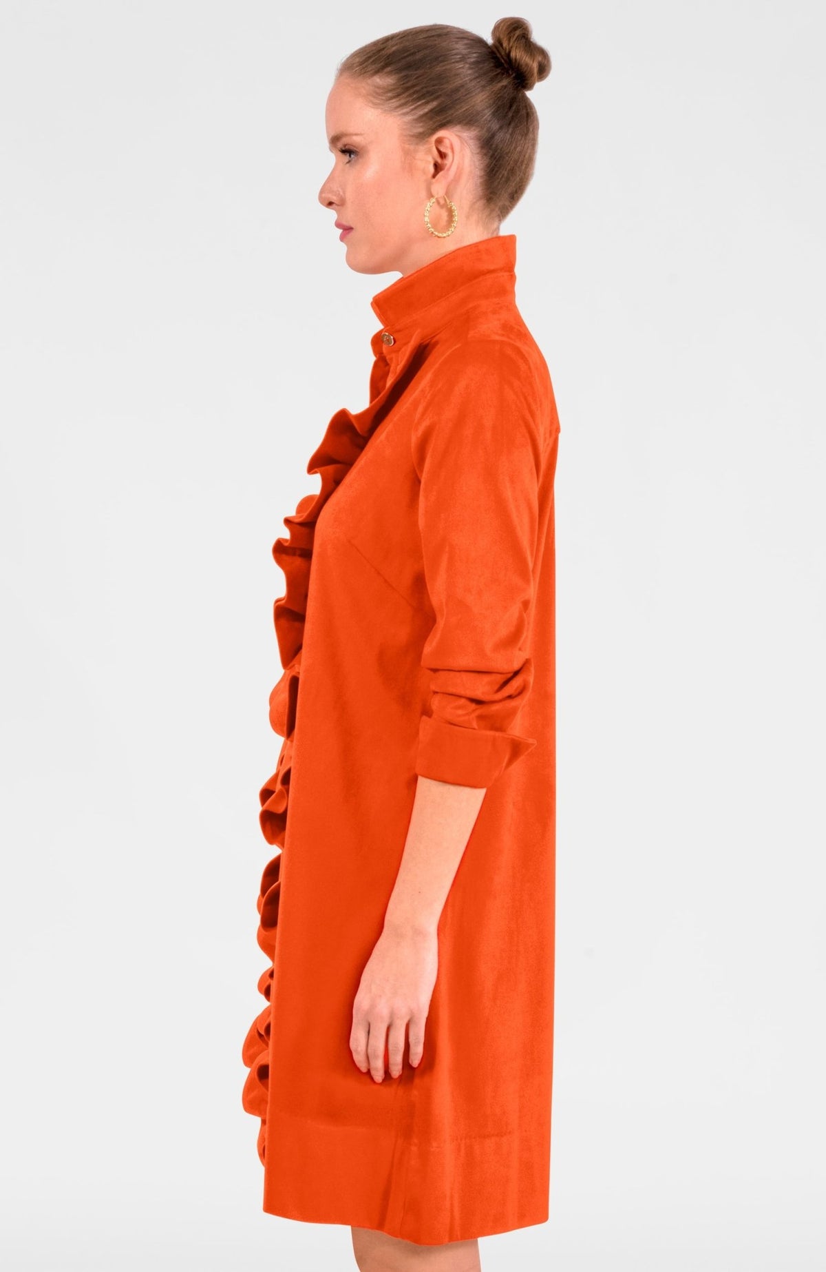 Ruffle Rumble Dress - Ultra Suede Orange