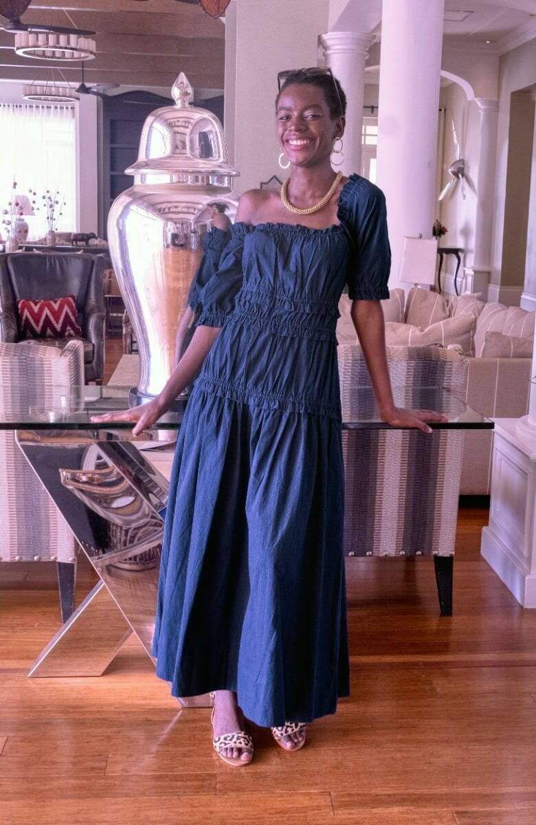 Ruffle Up Maxi Dress - Final Sale Navy