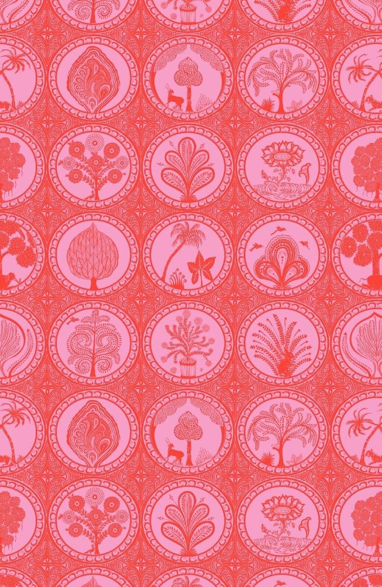 Ruffleneck Tunic - Circle Of Love Pink Red