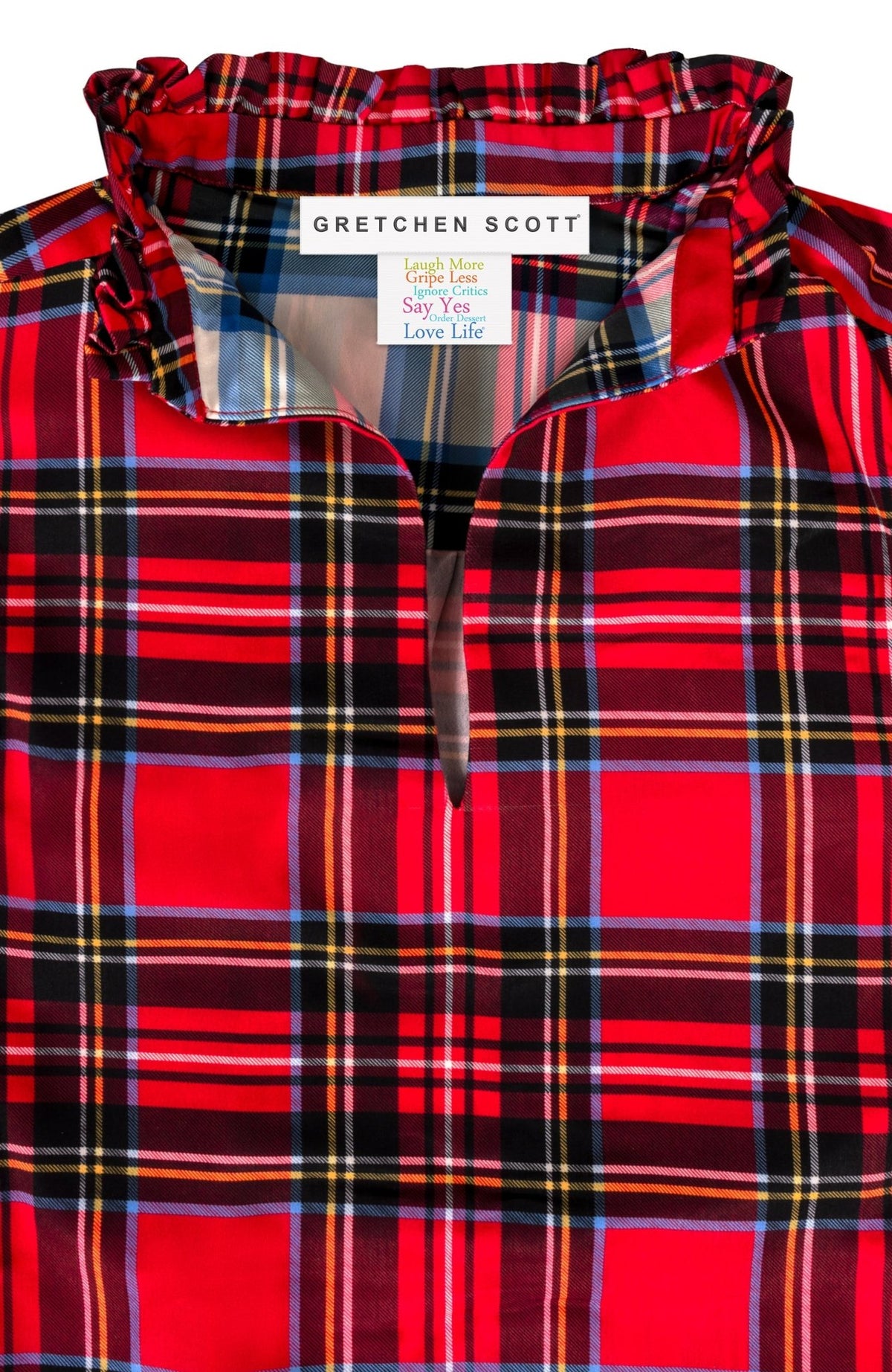 Ruffleneck Tunic - Duke Of York Red Multi