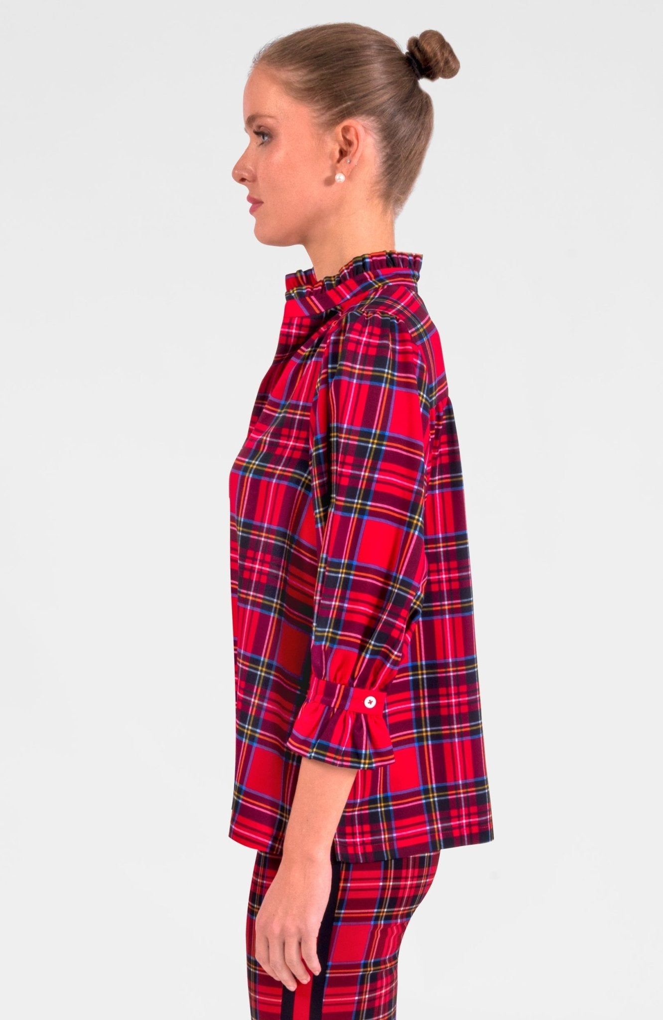 Ruffleneck Tunic - Duke Of York Red Multi