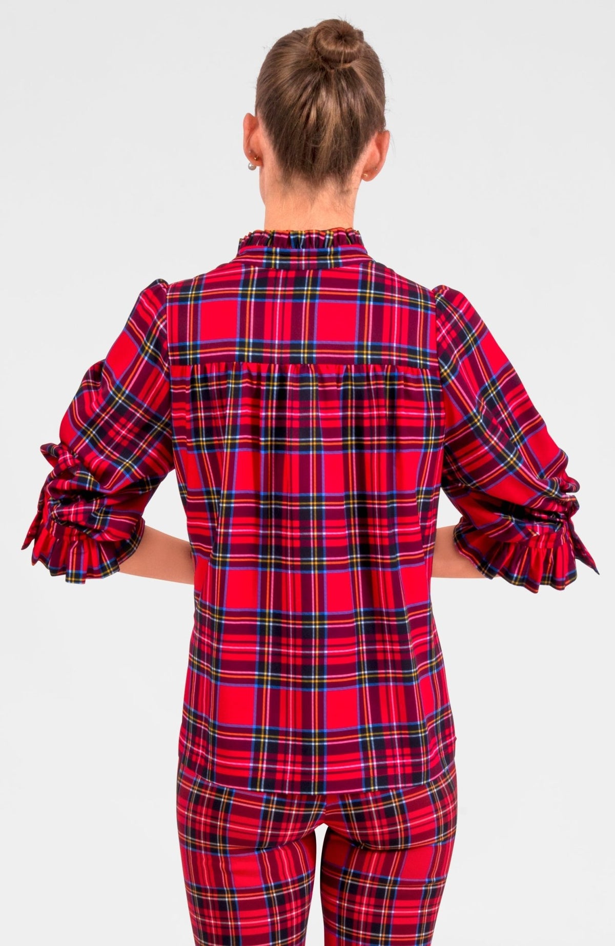 Ruffleneck Tunic - Duke Of York Red Multi