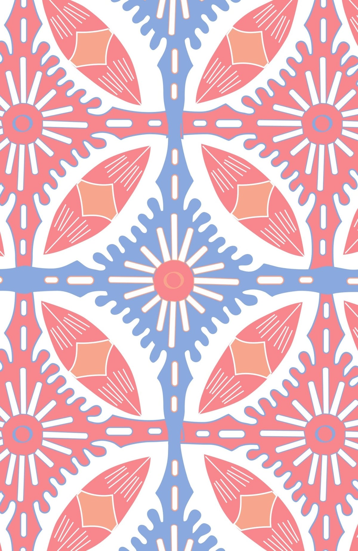 Ruffleneck Tunic - Smell The Roses Peri Coral