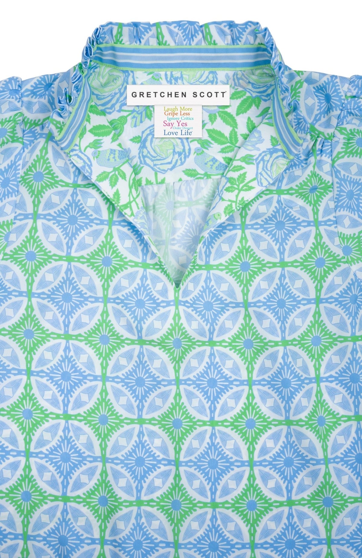 Ruffleneck Tunic - Smell The Roses Kelly Peri