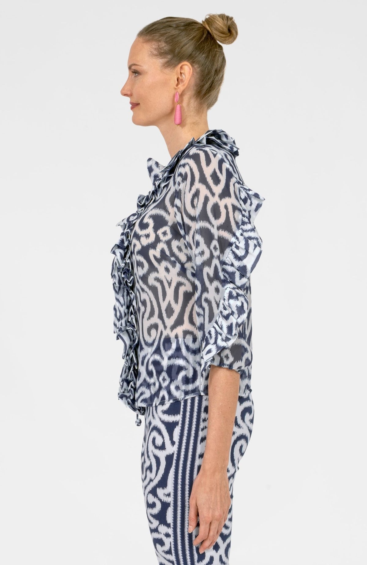 Rufflestilskin Top - Arabesque Navy