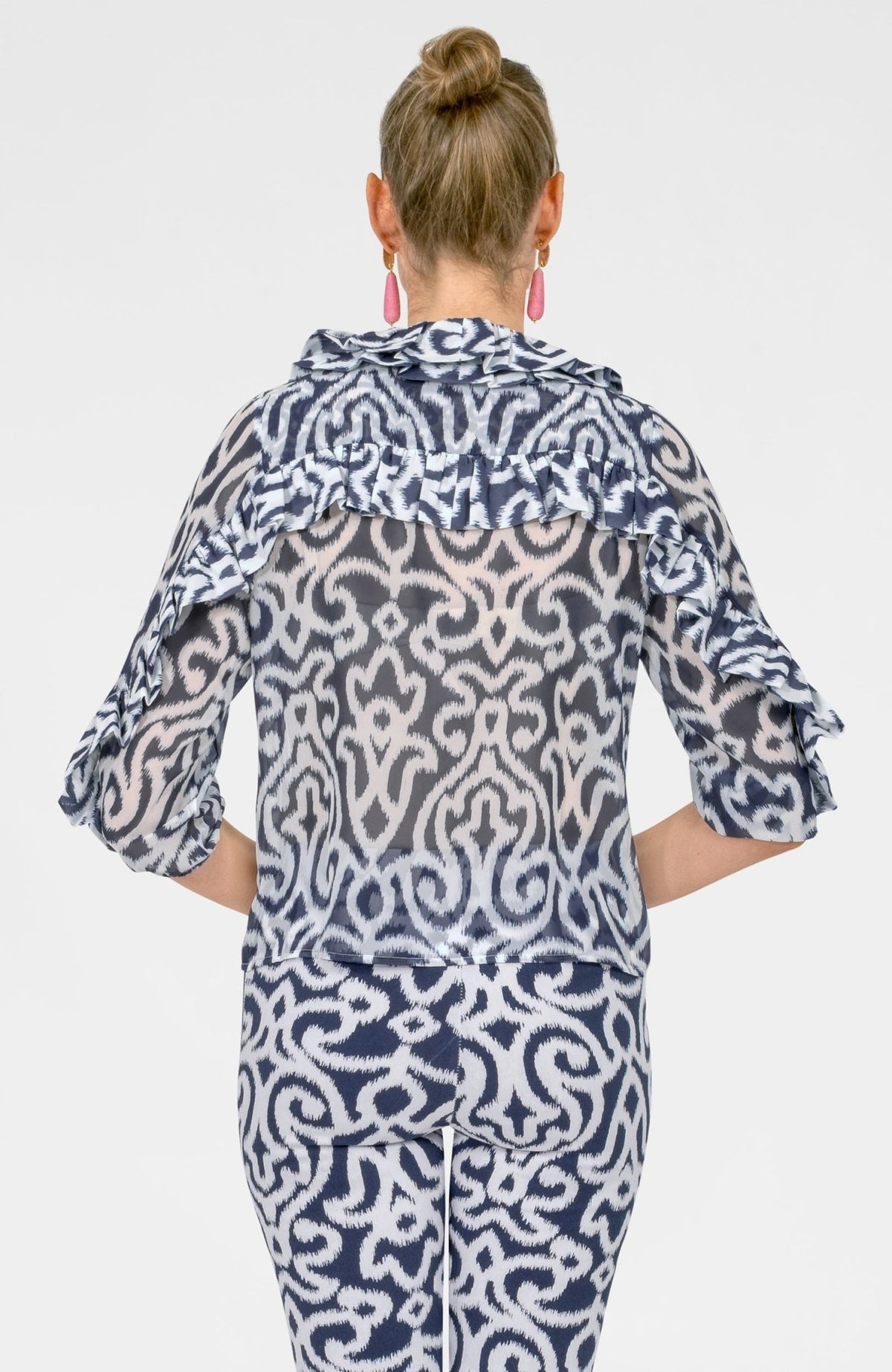 Rufflestilskin Top - Arabesque Navy