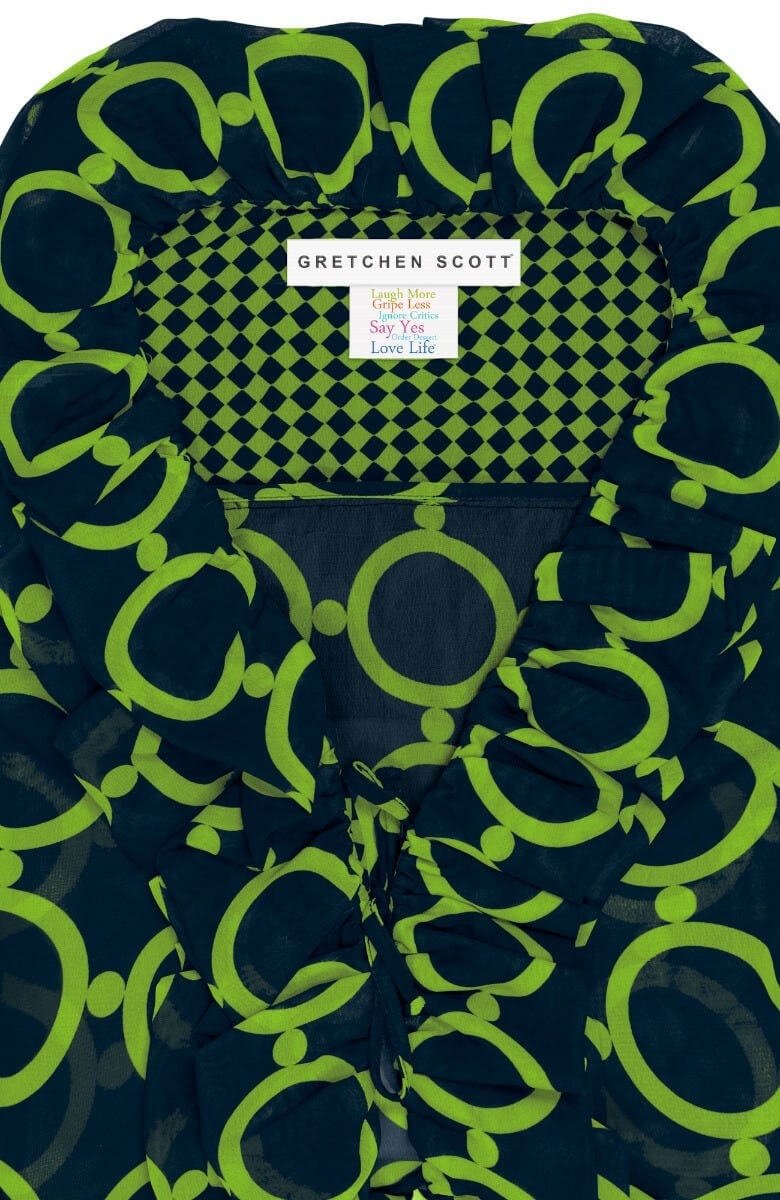 Rufflestiltskin Blouse - Dip & Dot - Final Sale Navy Kelly