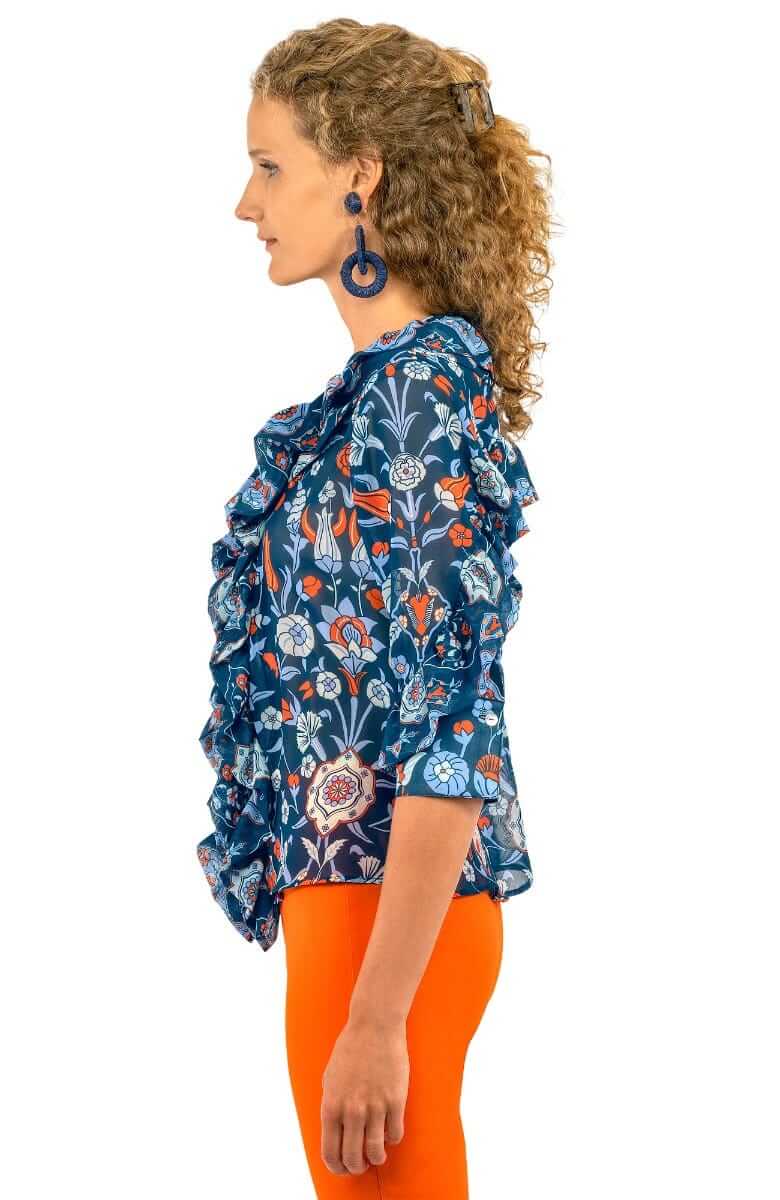 Rufflestiltskin Blouse - Topkapi - Final Sale Navy