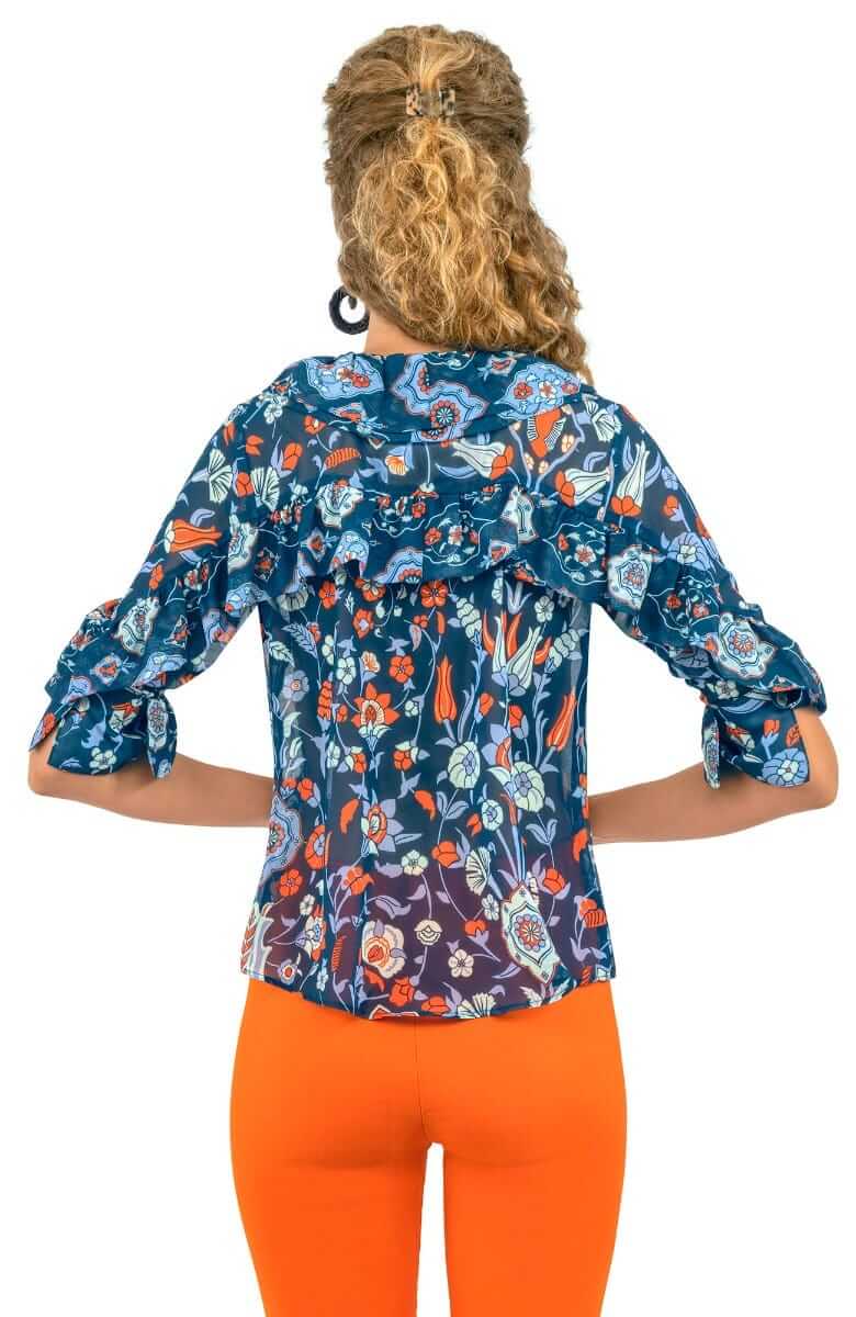 Rufflestiltskin Blouse - Topkapi - Final Sale Navy