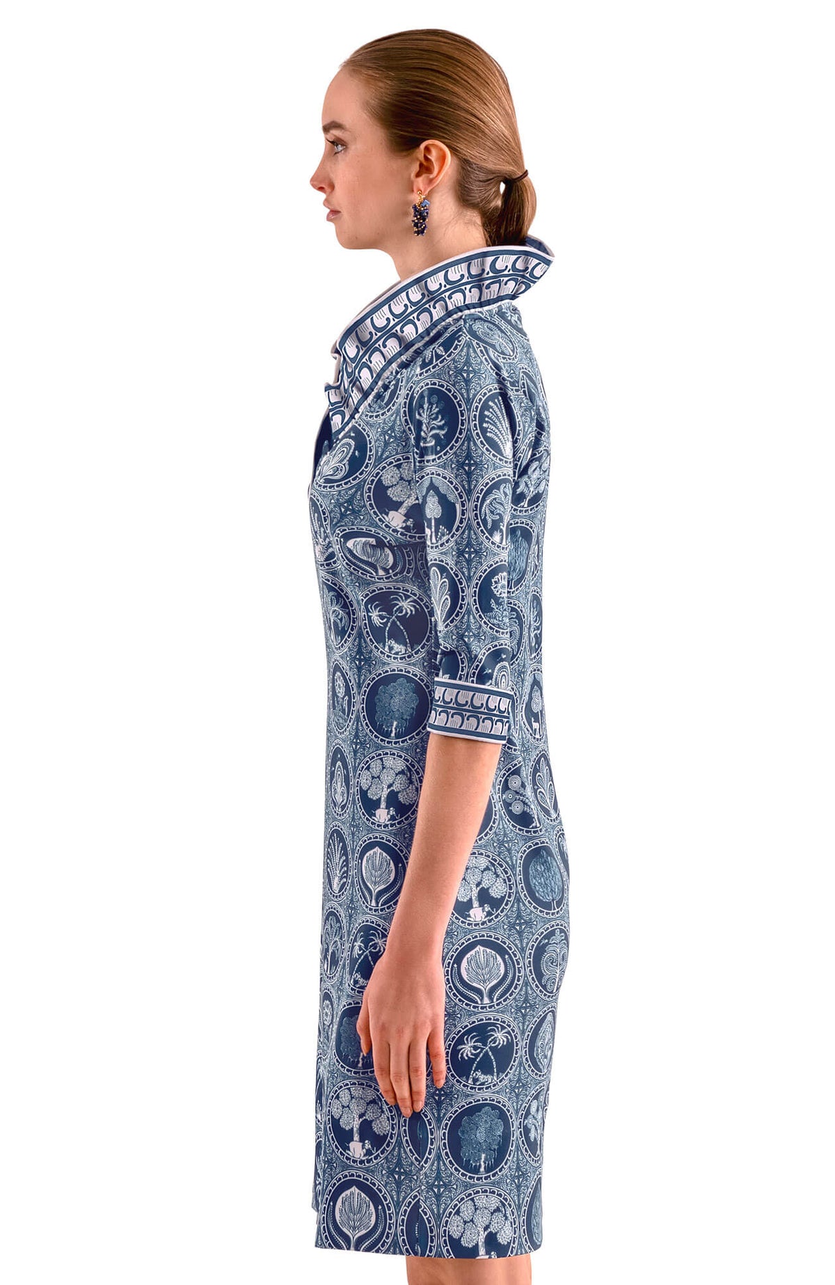 Ruffneck Dress - Circle Of Love Navy White