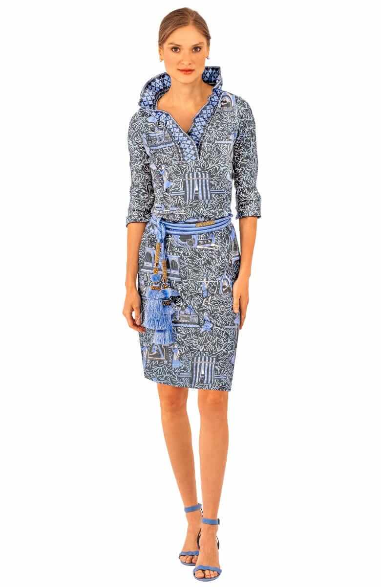 Ruffneck Dress - Palanquin Party - Final Sale Grey