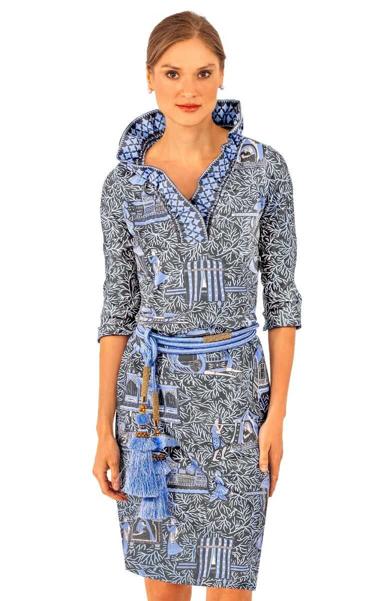 Ruffneck Dress - Palanquin Party - Final Sale Grey