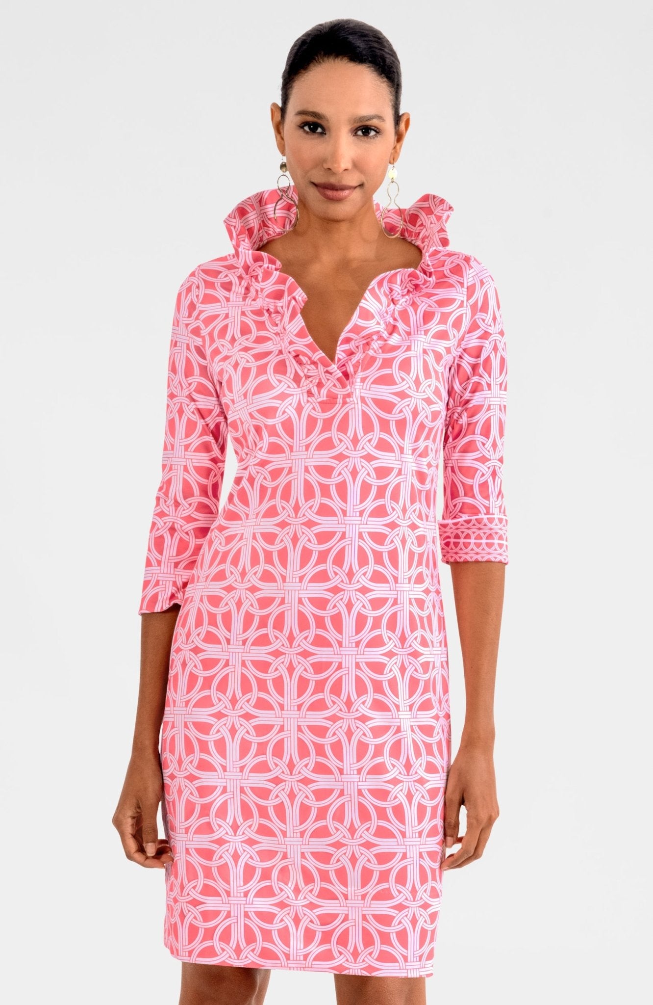 Ruffneck Dress - Ring Toss Melon