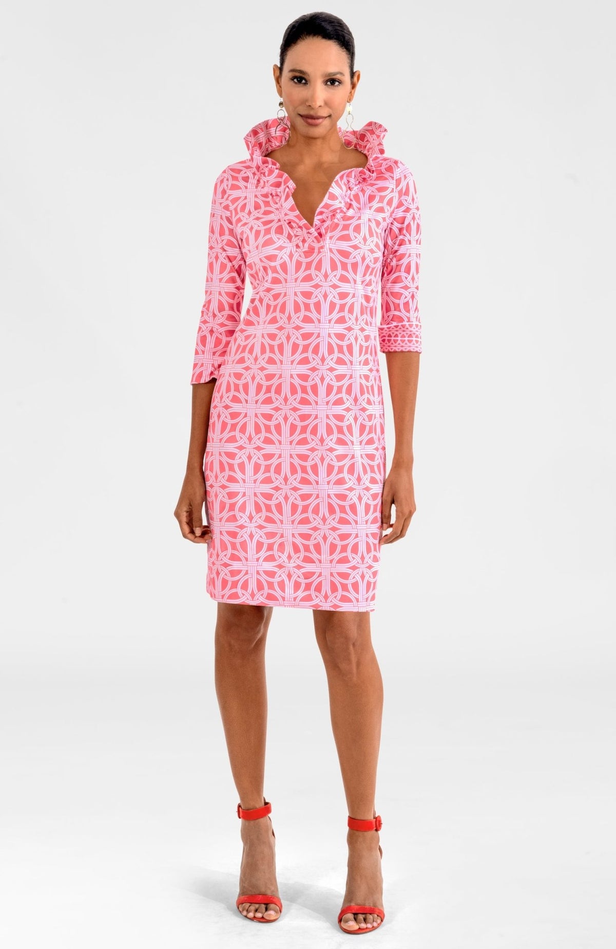 Ruffneck Dress - Ring Toss Melon