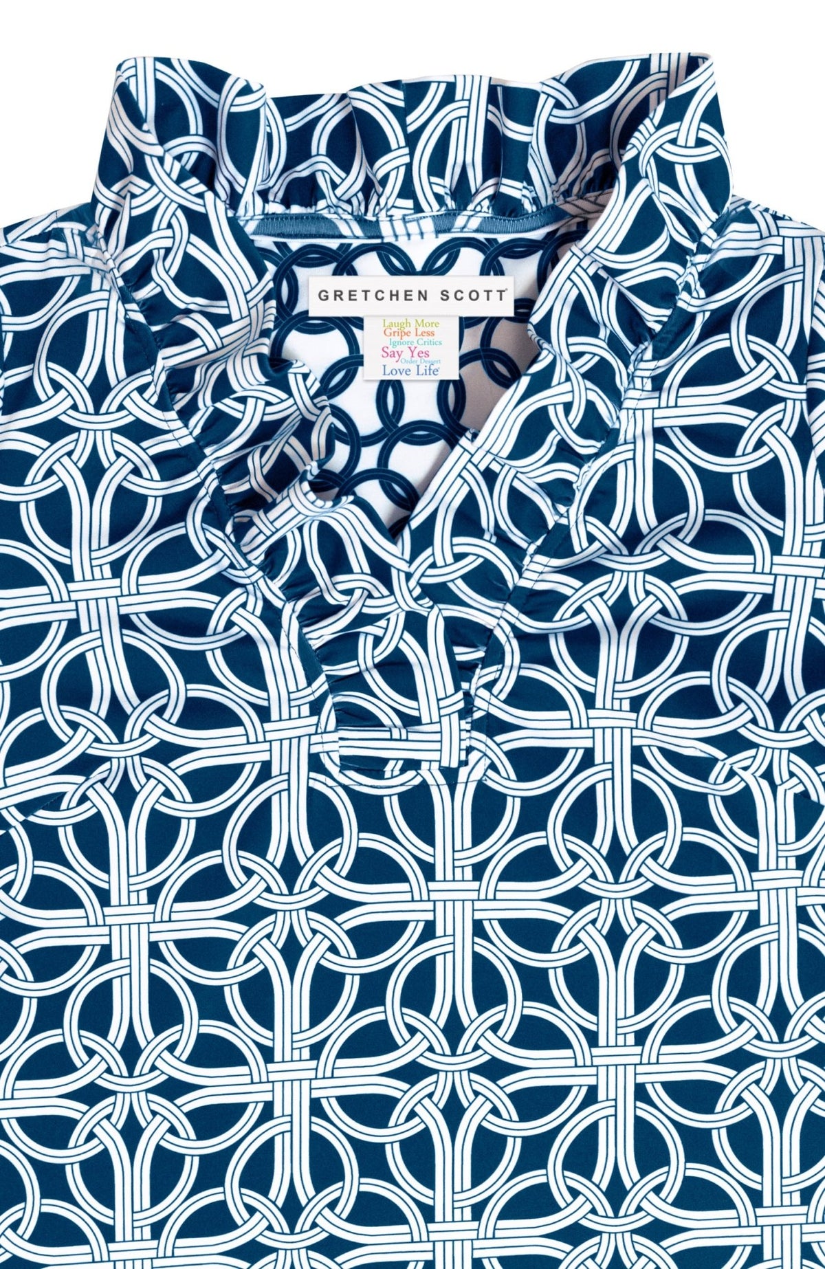 Ruffneck Dress - Ring Toss Navy