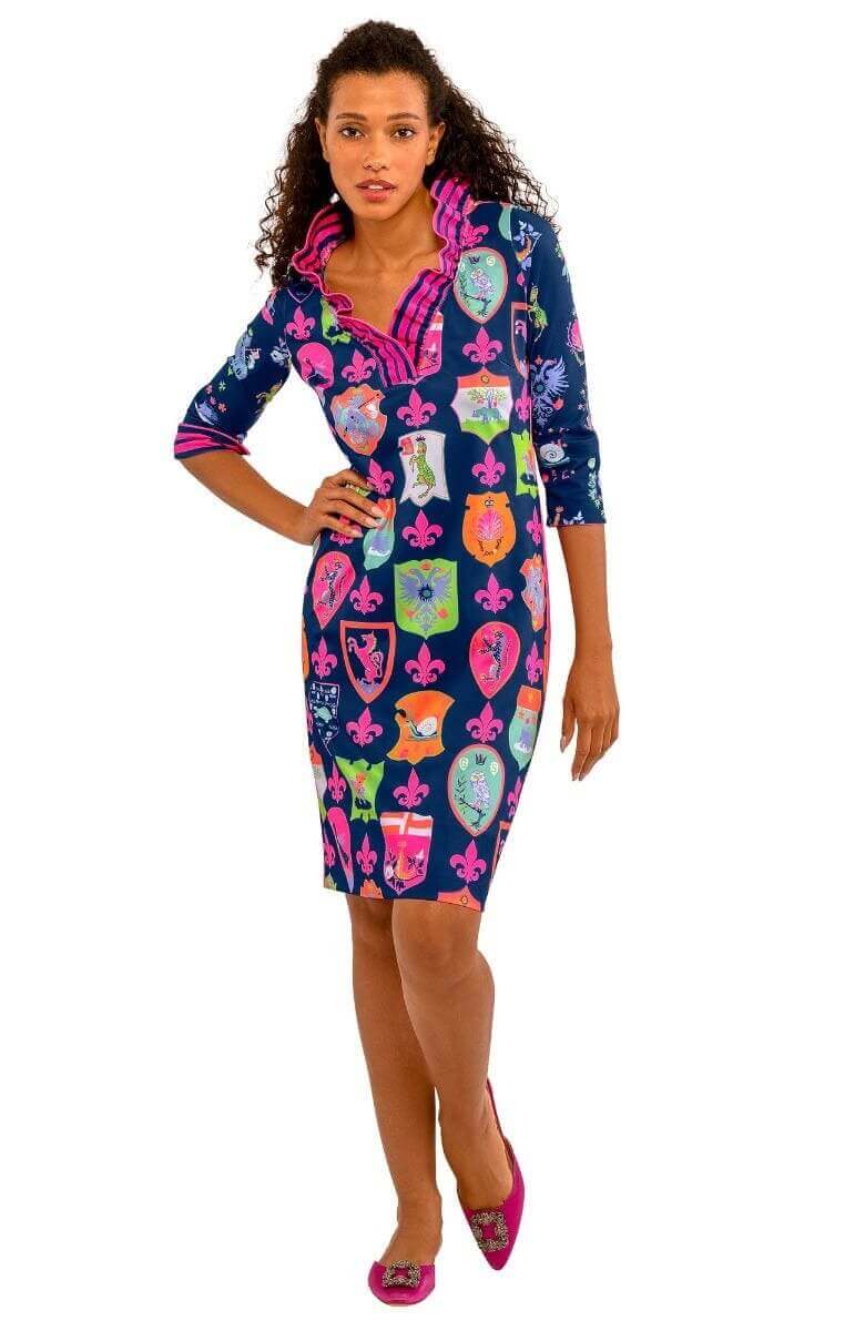 Ruffneck Dress - Siena - Final Sale Navy