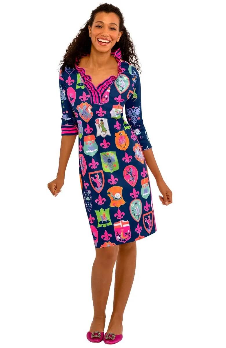 Ruffneck Dress - Siena - Final Sale Navy