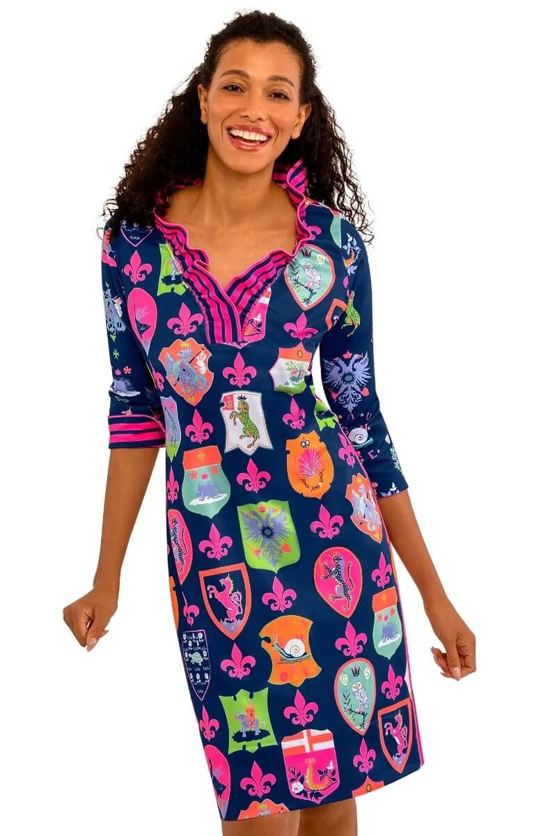 Ruffneck Dress - Siena - Final Sale Navy