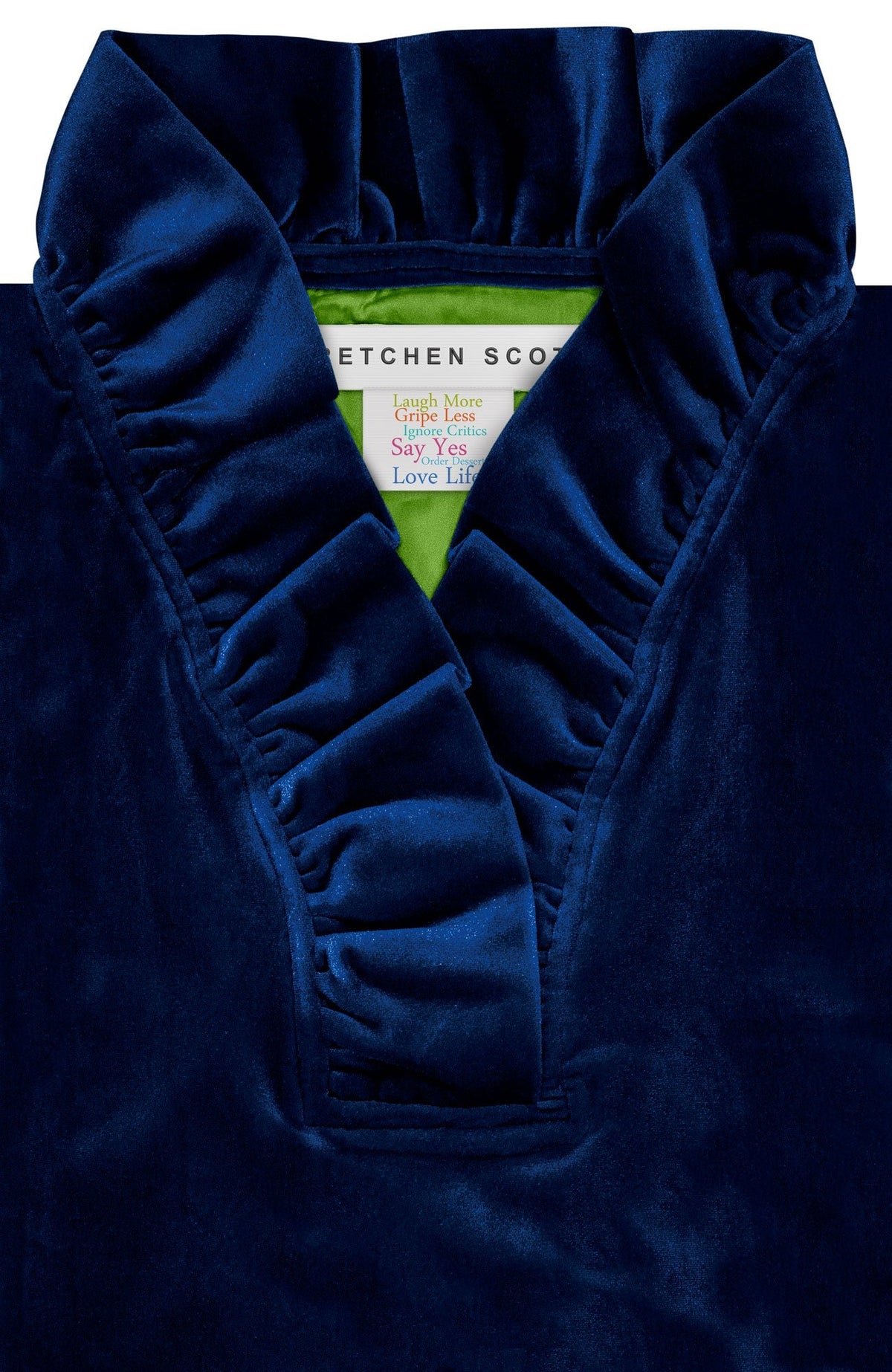 Ruffneck Dress - Silky Velvet Navy