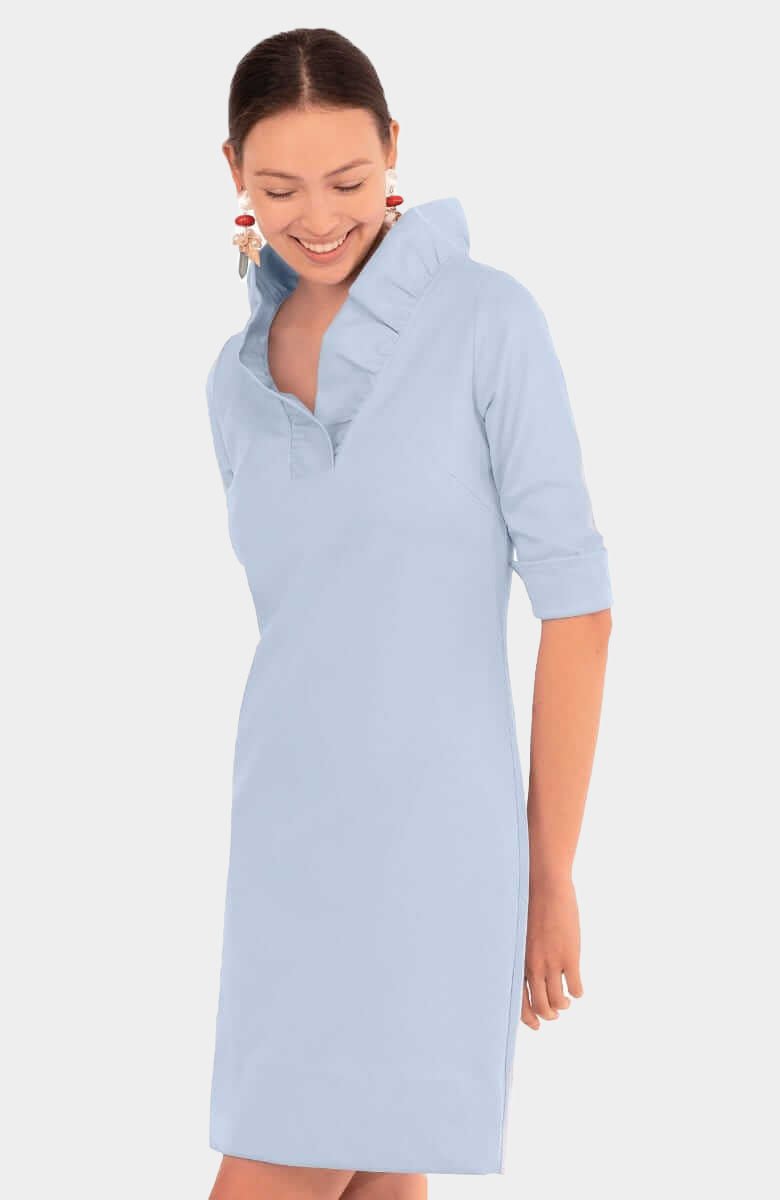 Ruffneck Dress - Solid Periwinkle