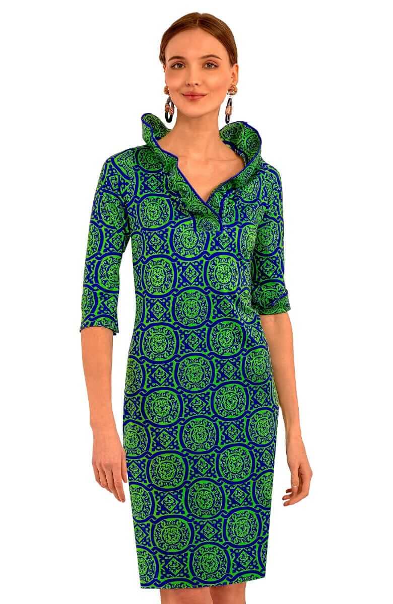 Ruffneck Dress - Sultan's Dining Room - Final Sale Royal Kelly