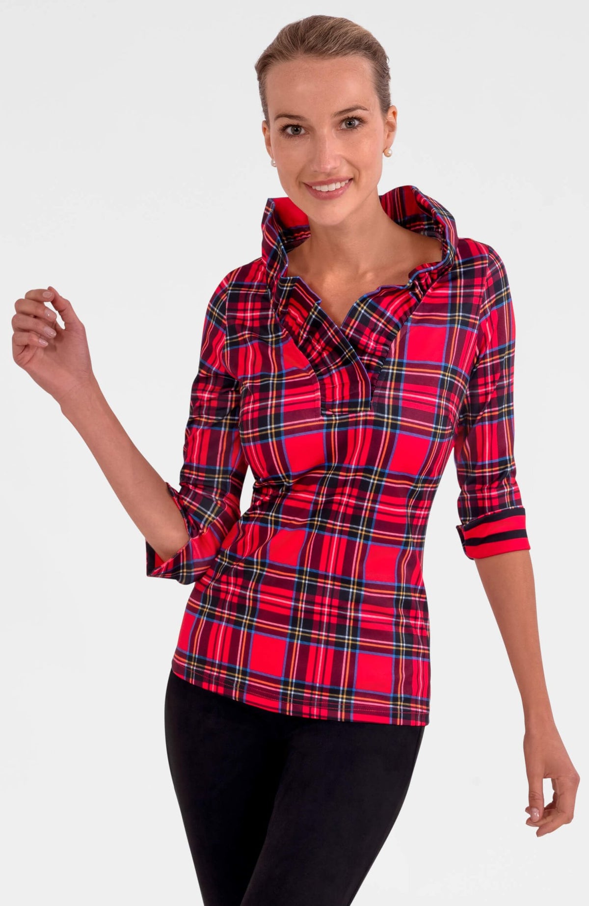 Ruffneck Top - Duke of York Red Multi