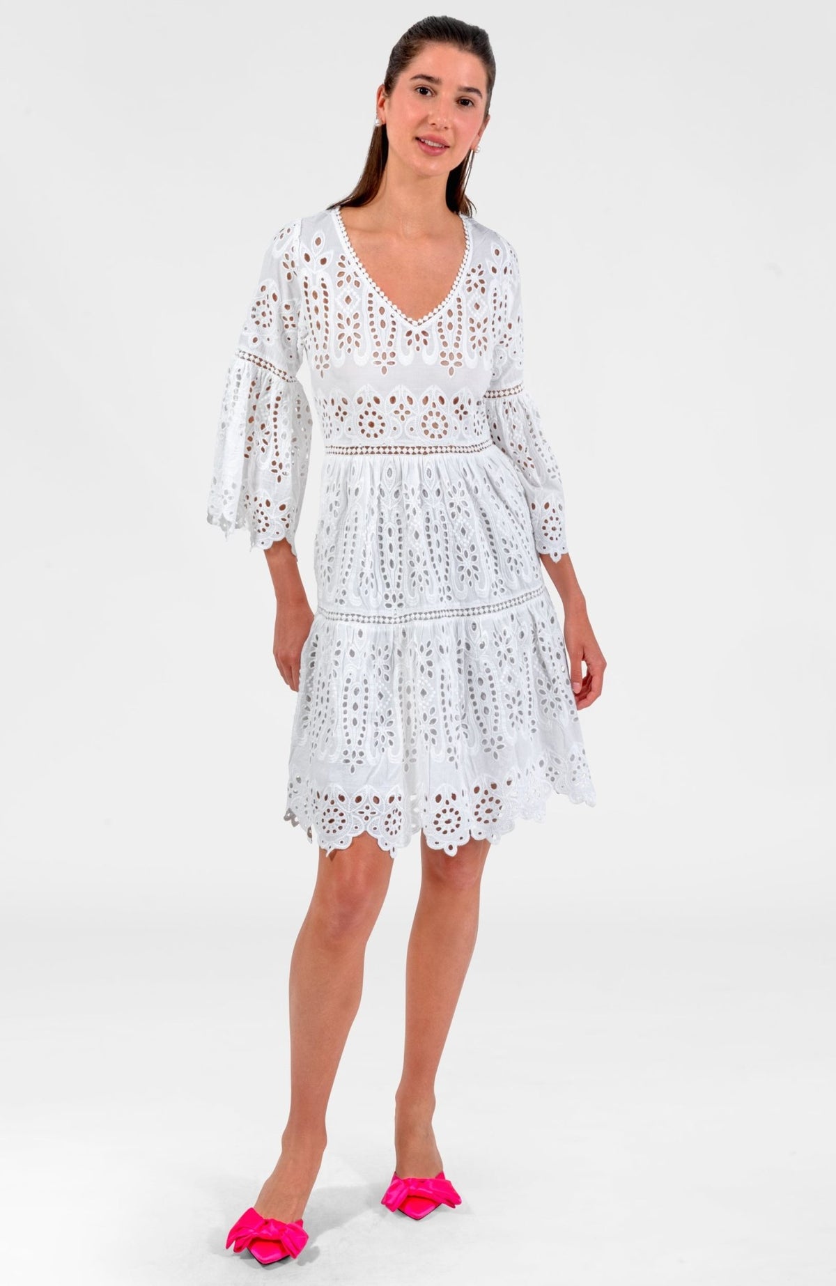 Saucy Dress - Eyelet White