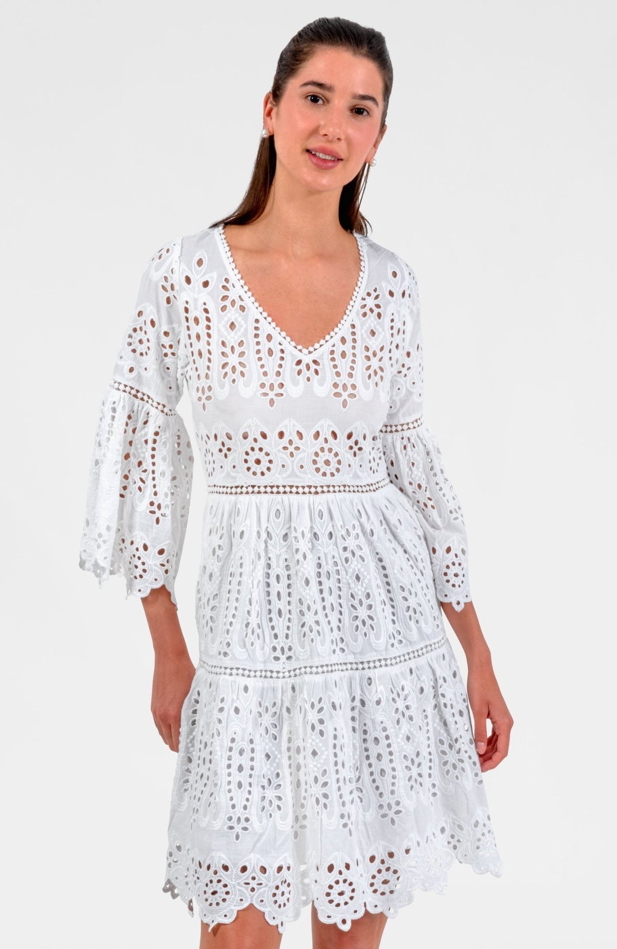 Saucy Dress - Eyelet White