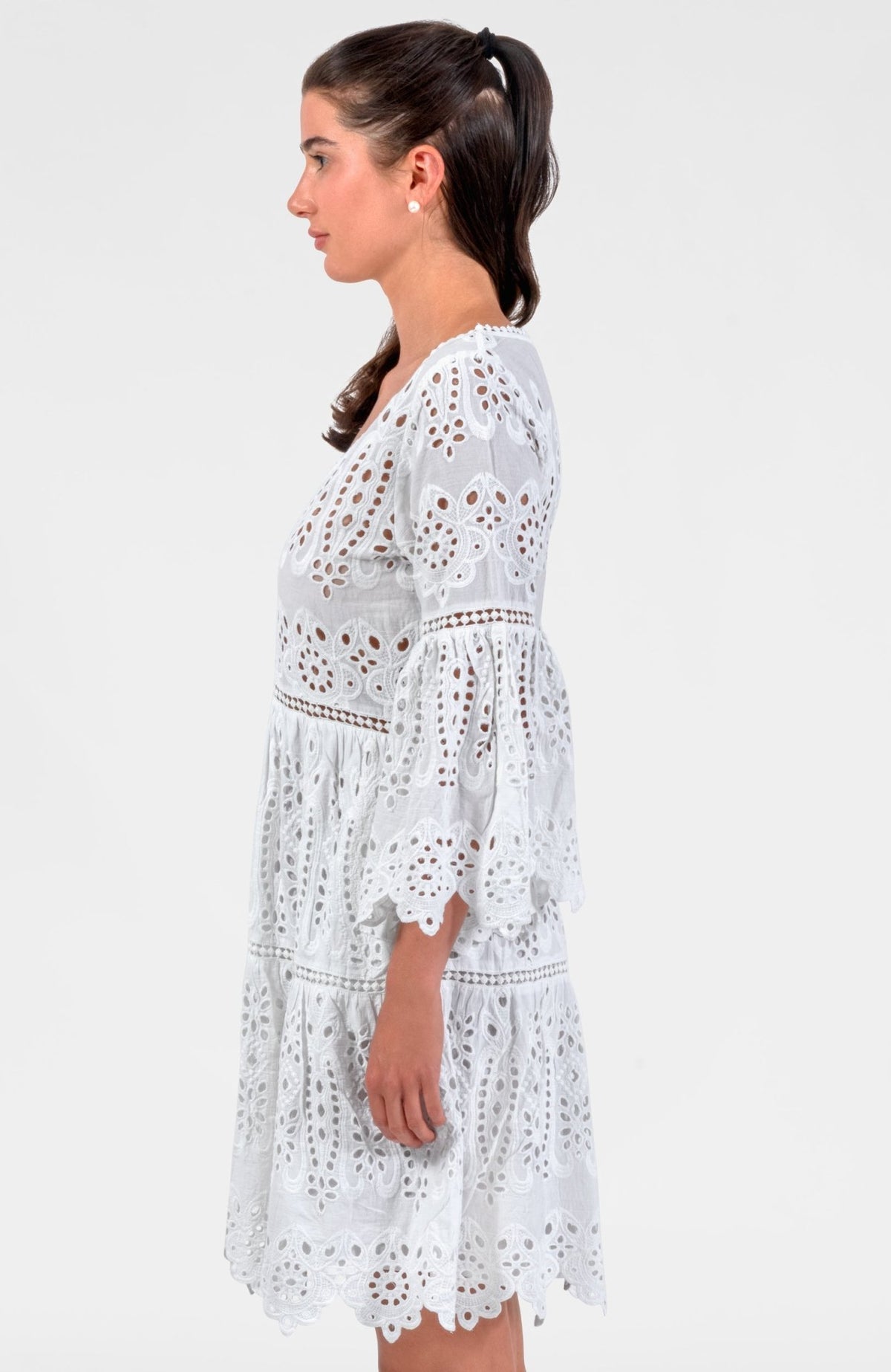 Saucy Dress - Eyelet White