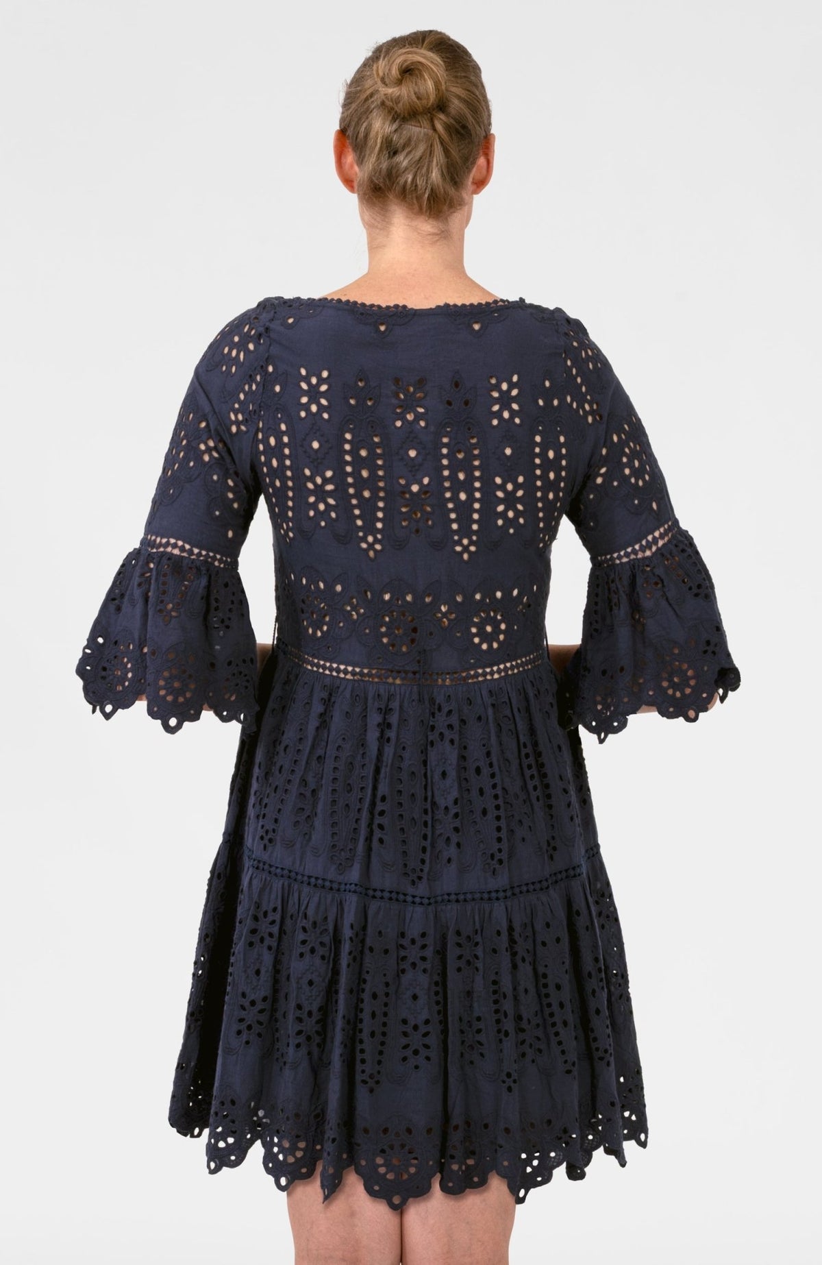 Saucy Dress - Eyelet Navy