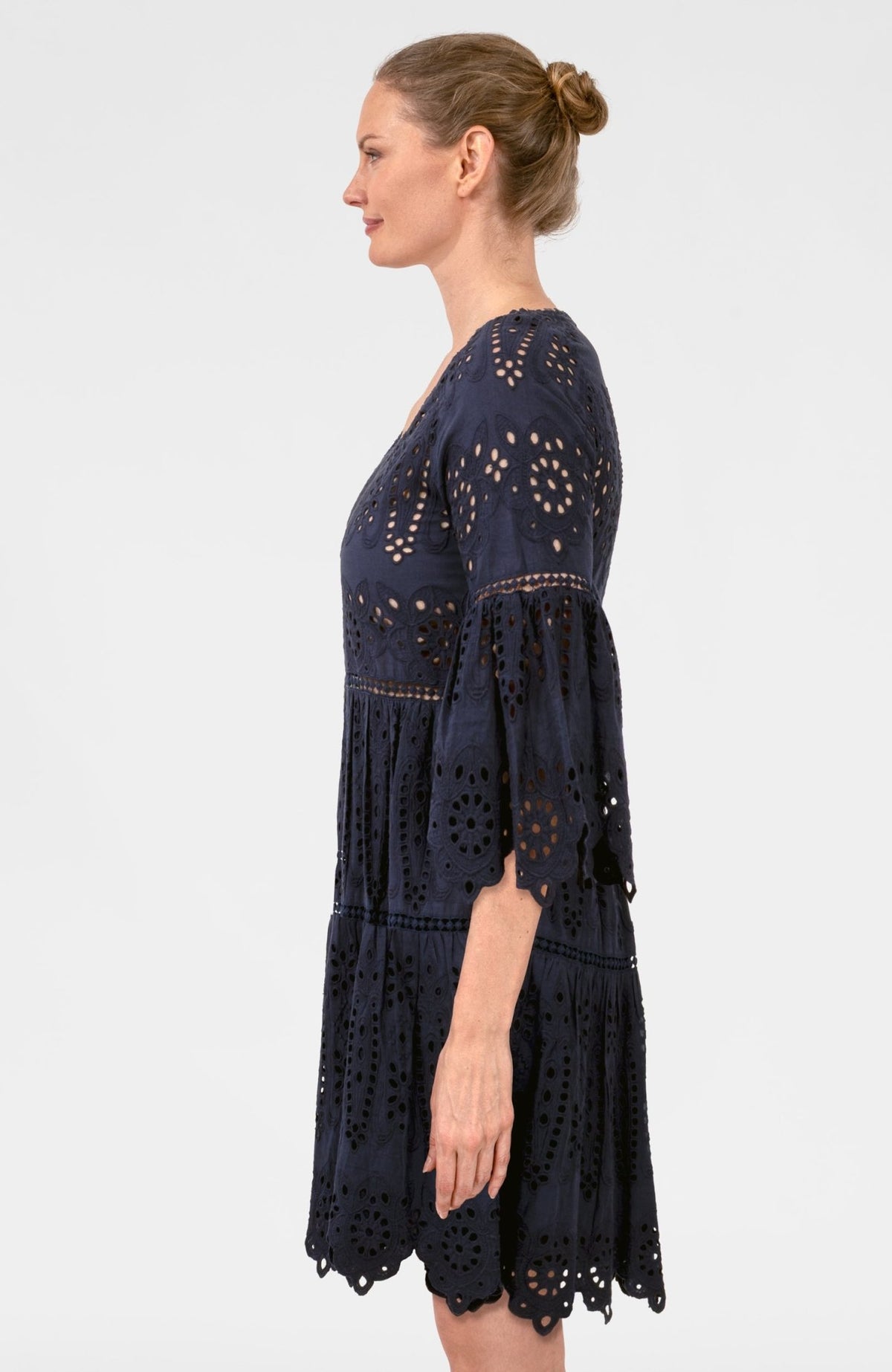 Saucy Dress - Eyelet Navy