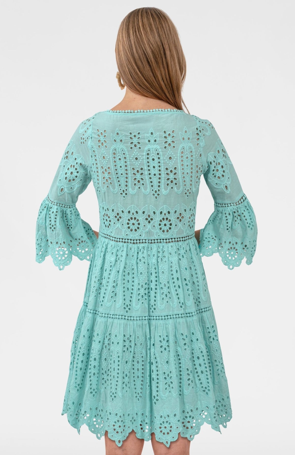 Saucy Dress - Eyelet Turquoise