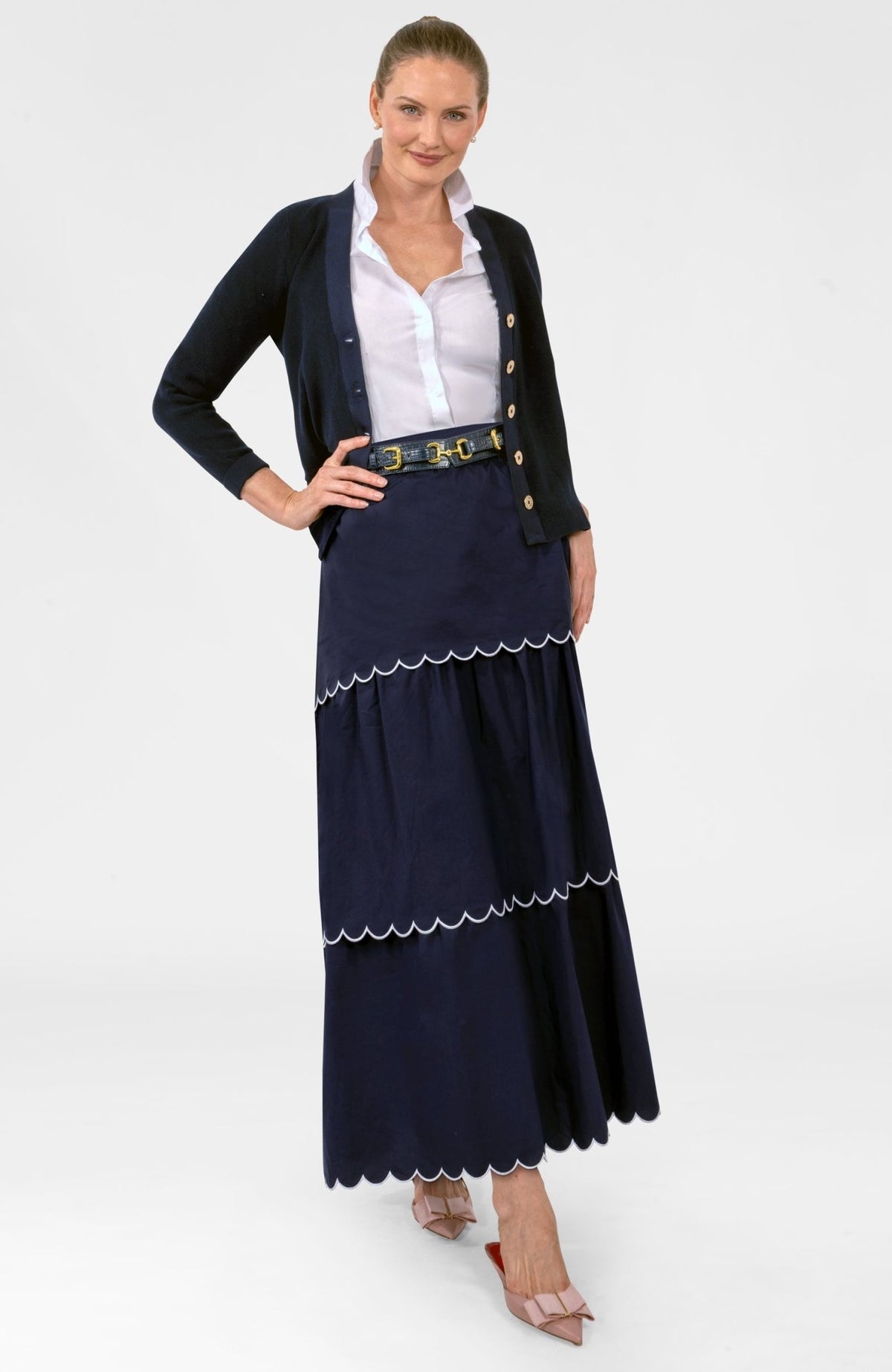 Scalloppini Skirt Navy