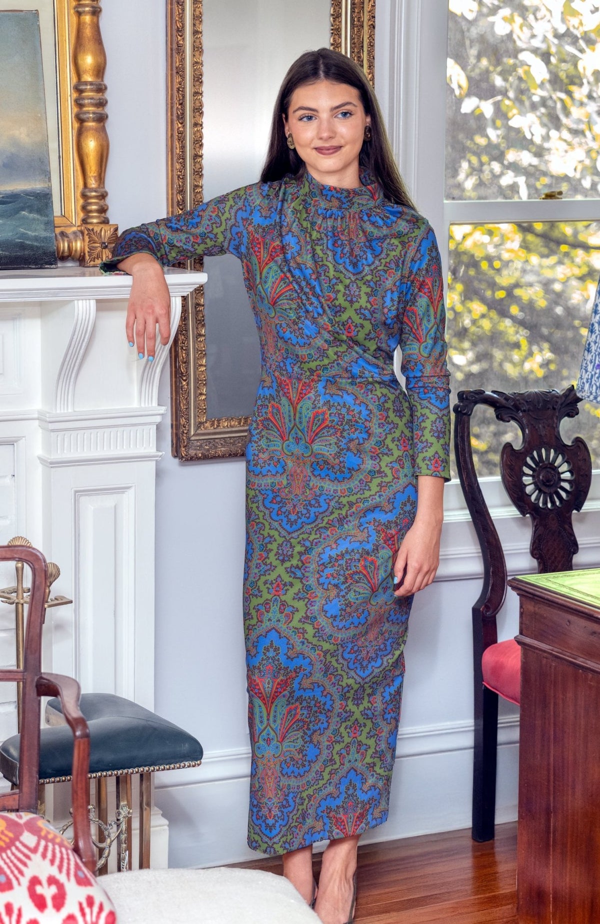 Scorching Hot Dress - Passion Paisley Olive