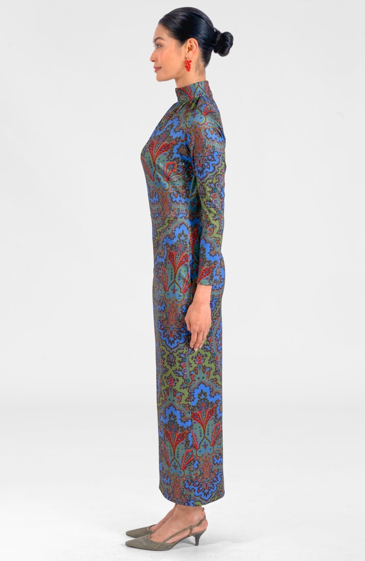 Scorching Hot Dress - Passion Paisley Olive