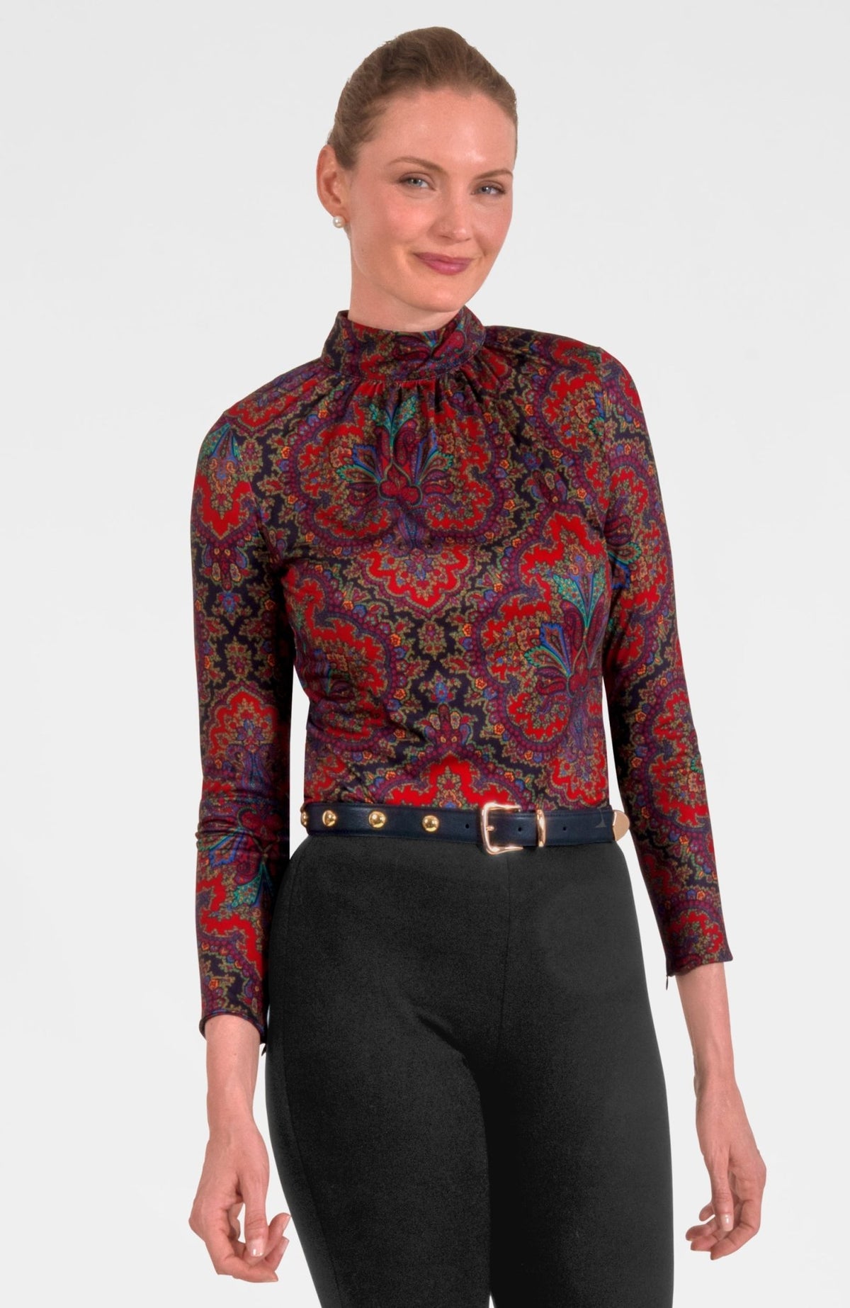 Scorching Hot Top - Passion Paisley Black