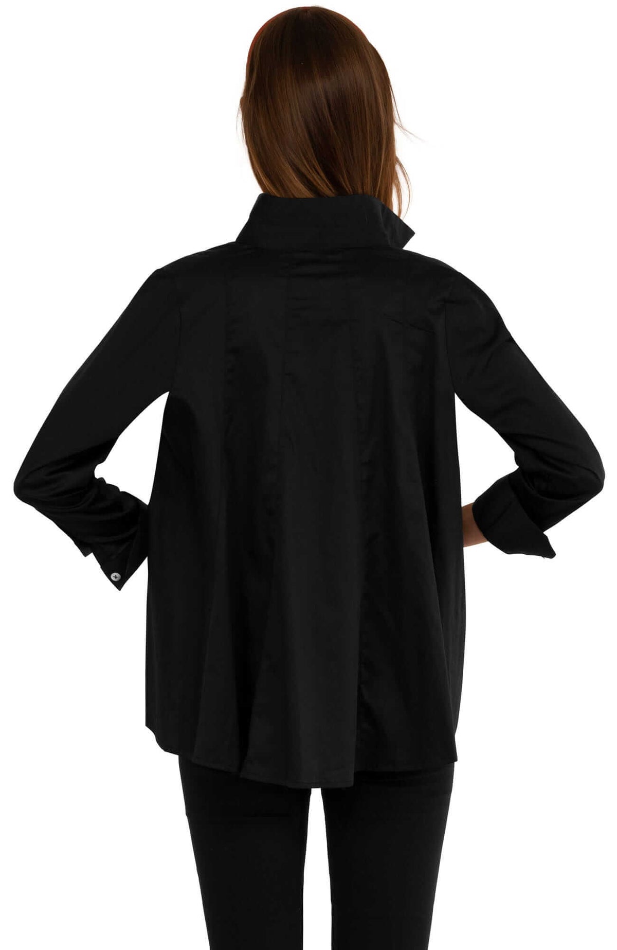 Seamed Cotton Top - Solid Black