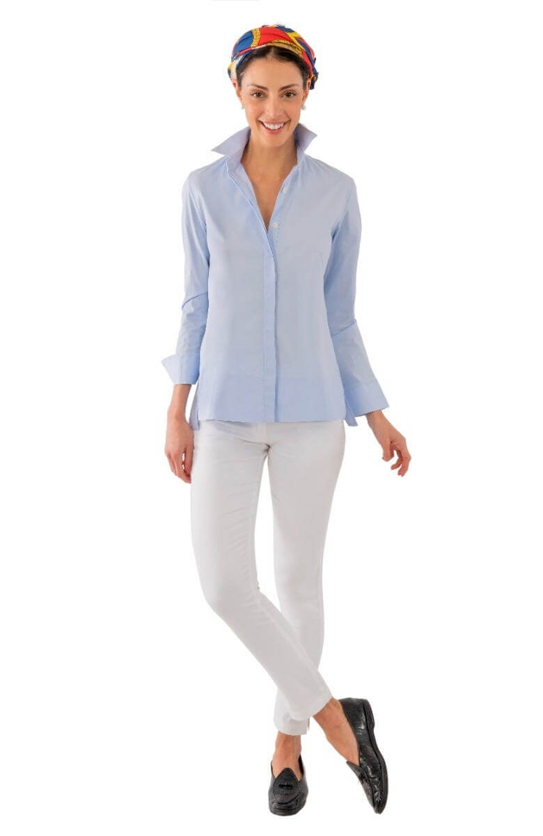 9-5 Cotton Poplin Shirt Periwinkle