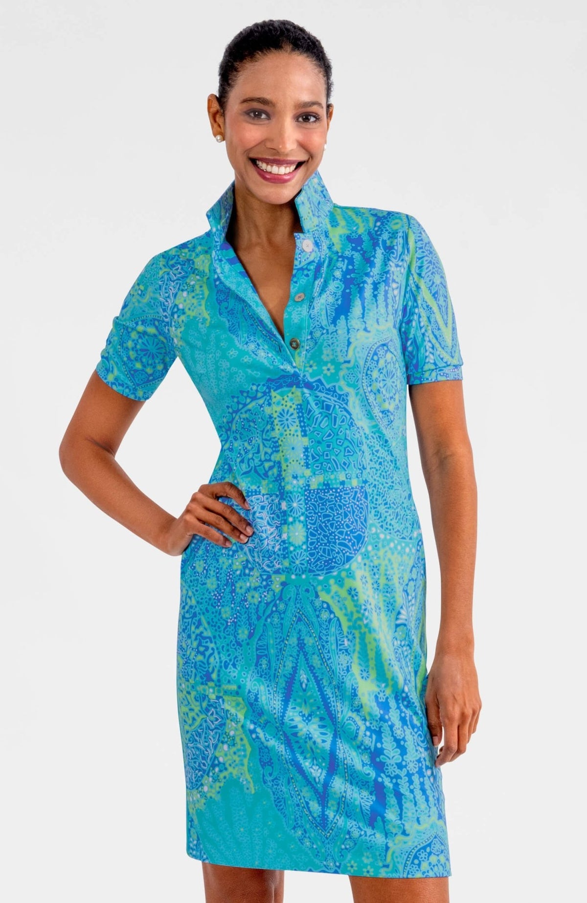 Serve It Up Dress - Grand Bazaar Turquoise