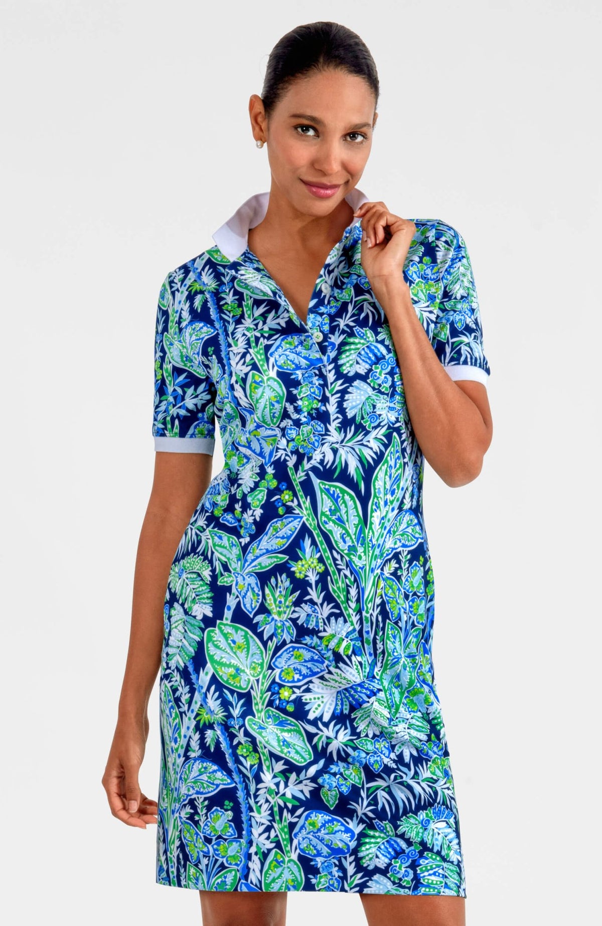 Serve It Up Dress - Vintage Vines Navy